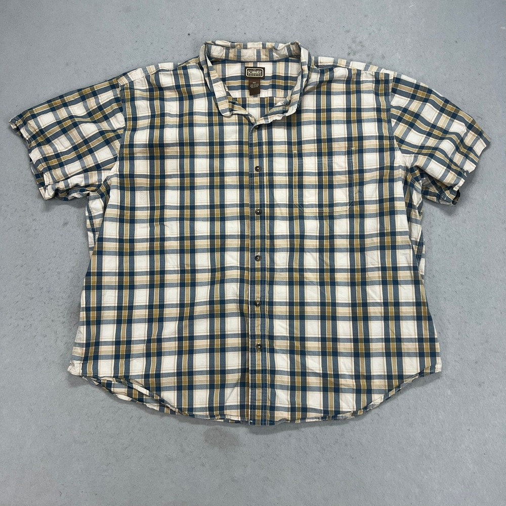 CE Schmidt Workwear Shirt Men's 4XL Short Sleeve Button Up Collared Pocket